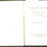 James Cappon, 1854-1939. Victor Hugo; a memoir and a study. Edinburgh and London : W. Blackwood, 1865