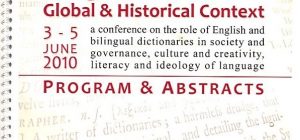 Program for English Dictionaries in Global and Historical Context conference